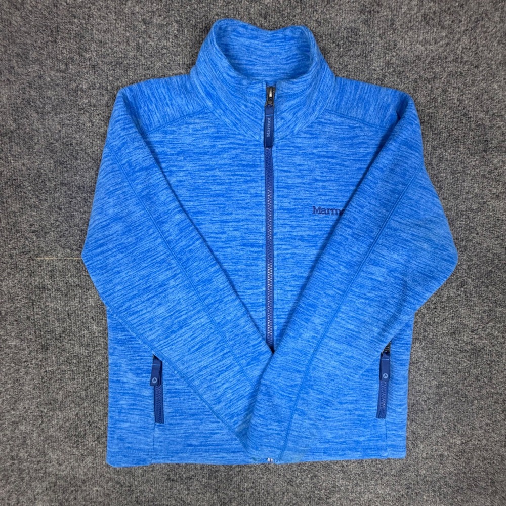 Marmot Womens Blue Space Dye Full Zip Fleece Jacket Mock Neck K89240 Size S